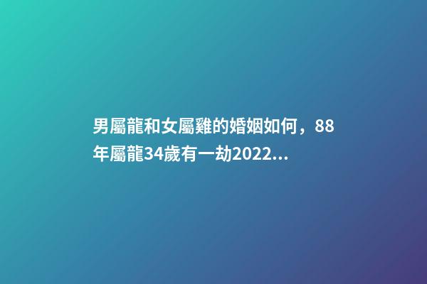 男屬龍和女屬雞的婚姻如何，88年屬龍34歲有一劫2022 屬龍男和屬雞女的婚姻相配嗎？-第1張-觀點-玄機派
